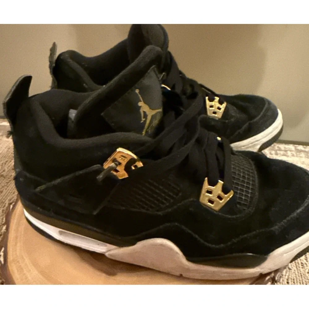 Jordan 4 Retro Royalty 2017 Black Gold Sz-5.5 408452-032